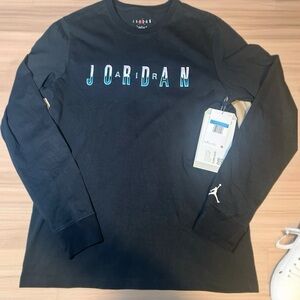 Nike Air Jordan Jumpman Black Long Sleeve Print Men Medium Sample Rare